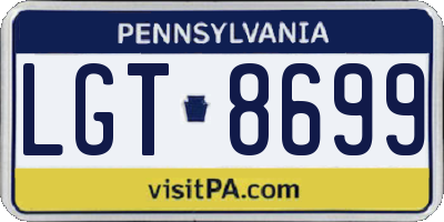 PA license plate LGT8699