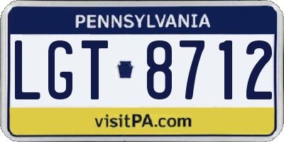 PA license plate LGT8712