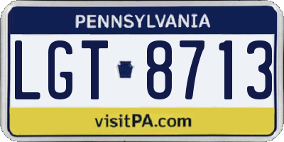 PA license plate LGT8713
