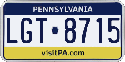 PA license plate LGT8715