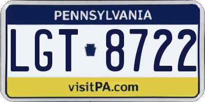PA license plate LGT8722