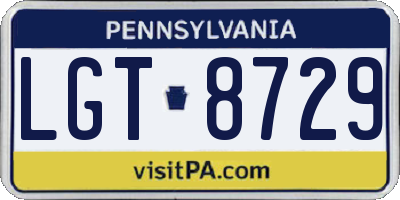 PA license plate LGT8729