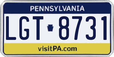 PA license plate LGT8731