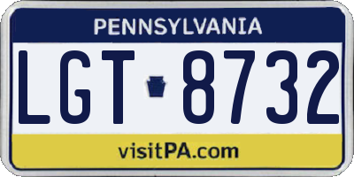 PA license plate LGT8732