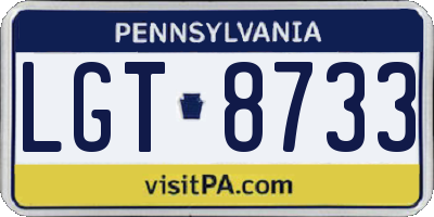 PA license plate LGT8733