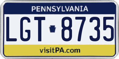 PA license plate LGT8735