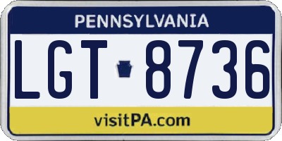 PA license plate LGT8736