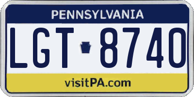 PA license plate LGT8740