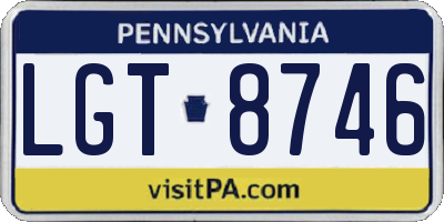 PA license plate LGT8746