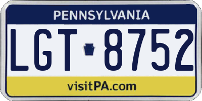 PA license plate LGT8752