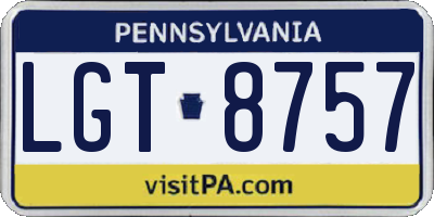 PA license plate LGT8757