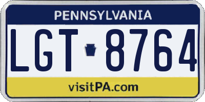 PA license plate LGT8764