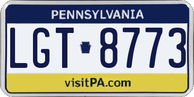 PA license plate LGT8773