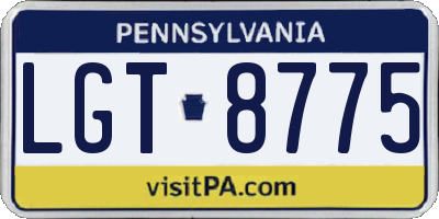 PA license plate LGT8775