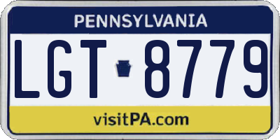 PA license plate LGT8779