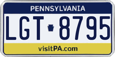 PA license plate LGT8795