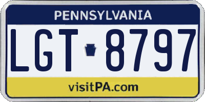 PA license plate LGT8797