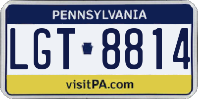 PA license plate LGT8814