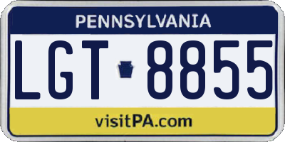 PA license plate LGT8855