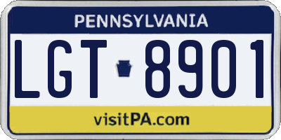 PA license plate LGT8901