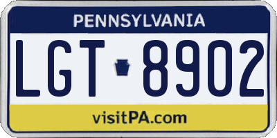 PA license plate LGT8902