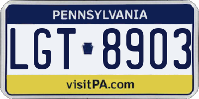 PA license plate LGT8903