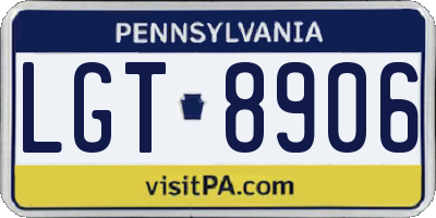 PA license plate LGT8906