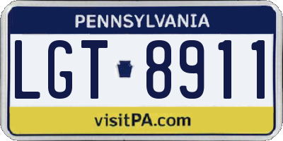 PA license plate LGT8911