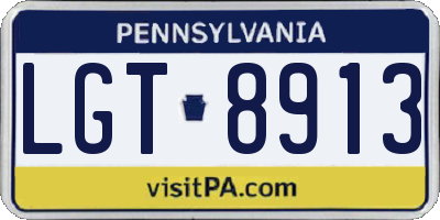 PA license plate LGT8913