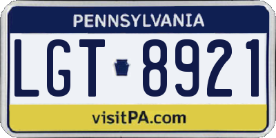 PA license plate LGT8921