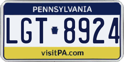 PA license plate LGT8924