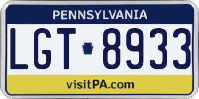 PA license plate LGT8933