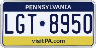 PA license plate LGT8950