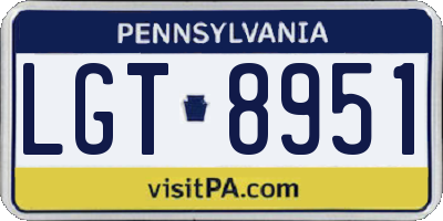 PA license plate LGT8951