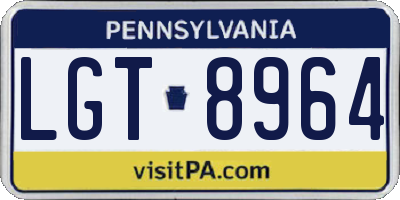 PA license plate LGT8964