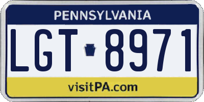 PA license plate LGT8971