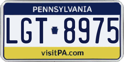 PA license plate LGT8975
