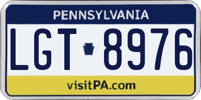 PA license plate LGT8976