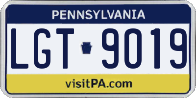 PA license plate LGT9019