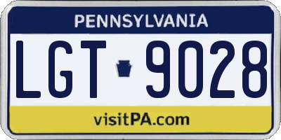 PA license plate LGT9028