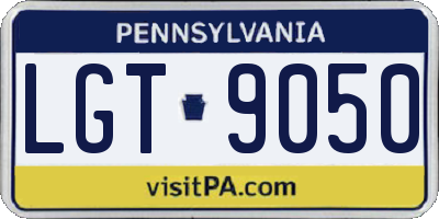 PA license plate LGT9050