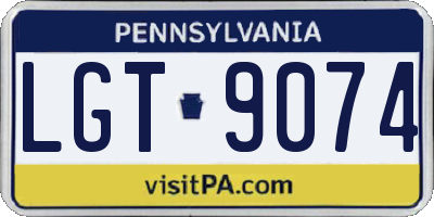 PA license plate LGT9074