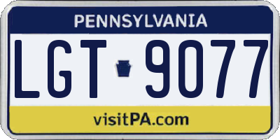 PA license plate LGT9077