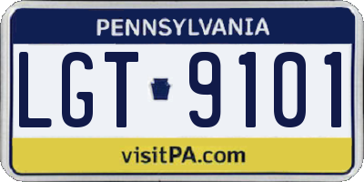 PA license plate LGT9101