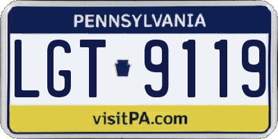 PA license plate LGT9119