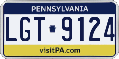PA license plate LGT9124