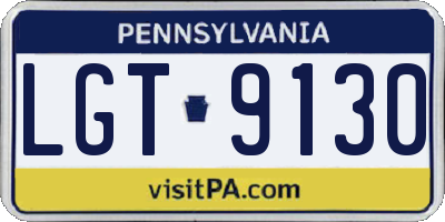 PA license plate LGT9130