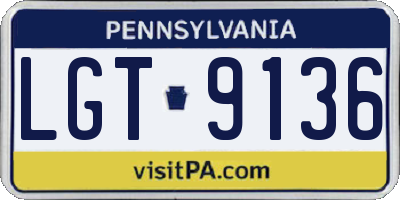 PA license plate LGT9136