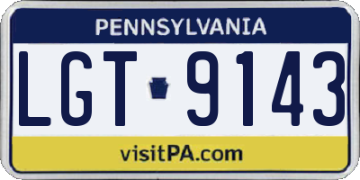PA license plate LGT9143