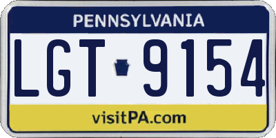 PA license plate LGT9154